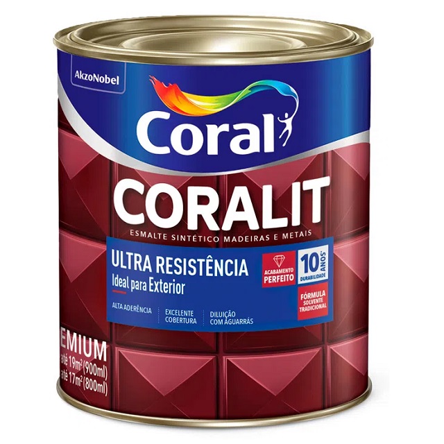 Tinta Esmalte Sintético Vermelho Goya 900ml Brilhante Coralit Ultra Resistência 5202722