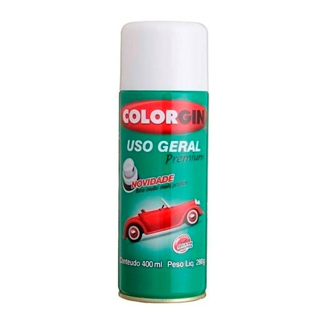 Tinta Spray Colorgin Uso Geral Preto Fosco Ref.54001 300ml