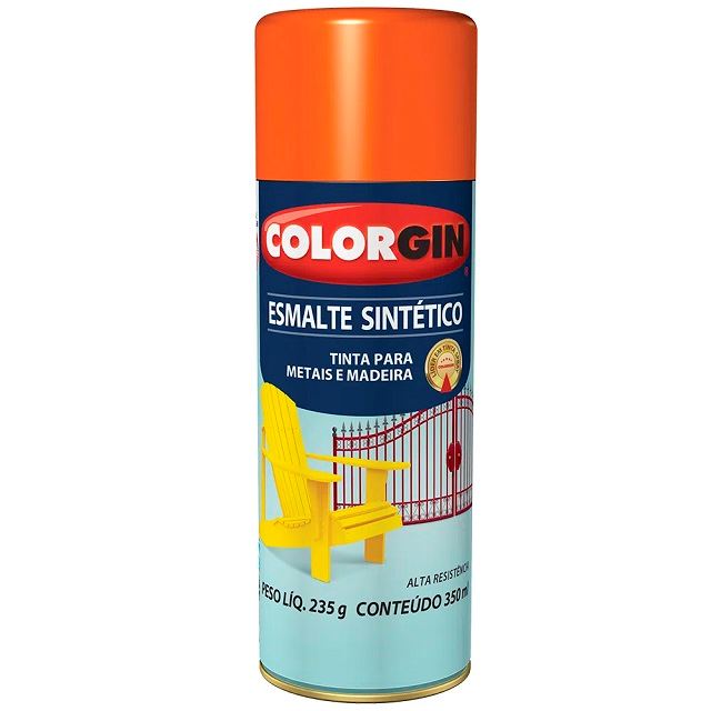 Tinta Spray Colorgin Esmalte Sintético Laranja Ref.742 350ml