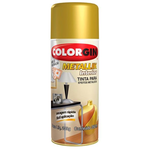 Tinta Spray Colorgin Metallik Interior Cromado Ref.51 350ml