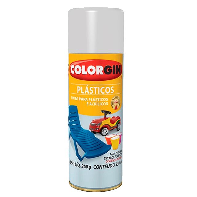 Tinta Spray Colorgin Para Plásticos Branco Ref.1501 350ml