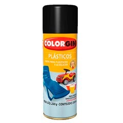 Tinta Spray Colorgin Para Plásticos Preto Brilhante Ref.1502 350ml