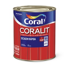 Tinta Esmalte Sintético Cinza Escuro 750ml Brilhante Secagem Rápida Coralit