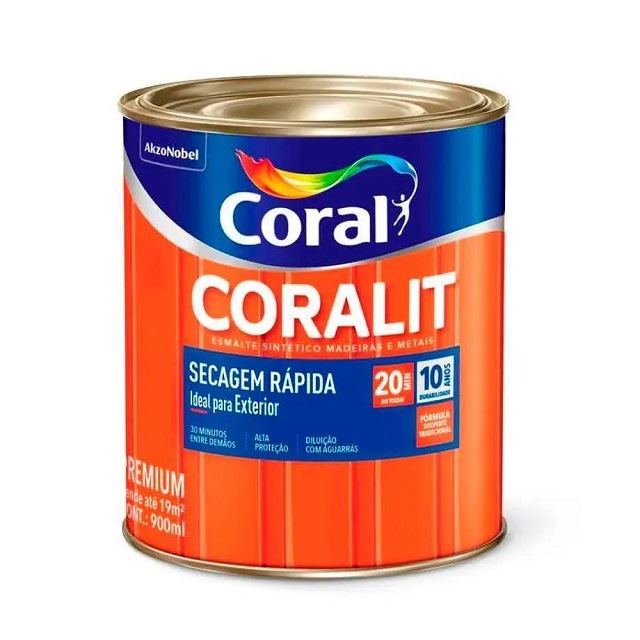 Tinta Esmalte Sintético Goya  750ml Brilhante Secagem Rápida Coralit Vermelho