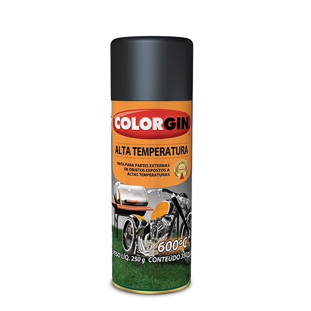 Tinta Spray Colorgin Alta Temperatura Alumínio Ref.5723 300ml