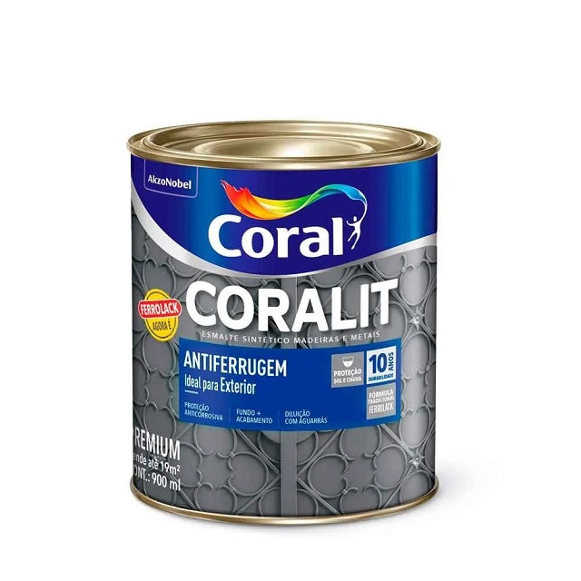 Coralit Antiferrugem Preto 900ml (Ferrolack) Coral 5203033