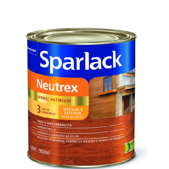 Verniz Neutrex Brilhante Avermelhado 0,9l Sparlack 5203071 Castanho