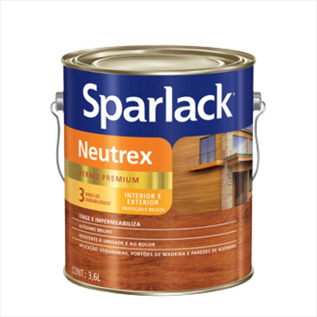 Verniz Neutrex Brilhante Avermelhado 3,6l Sparlack 5203070 Castanho