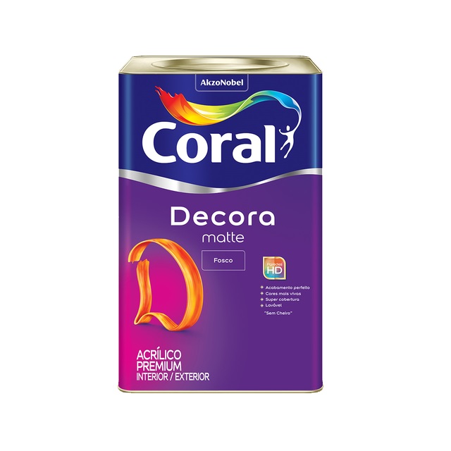 Tinta Acrílica Fosca Branco Neve 18l Decora Matte Coral 5239241