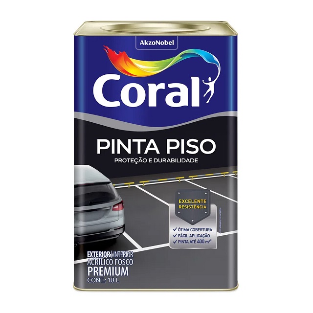 Tinta Acrílica Fosca Cinza Médio 18l Pinta Piso Coral 5202459