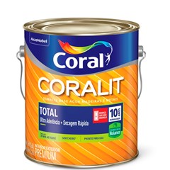 Tinta Esmalte Sintético Branco Gelo 3,6l Brilhante Coralit Total Base Água 5202889