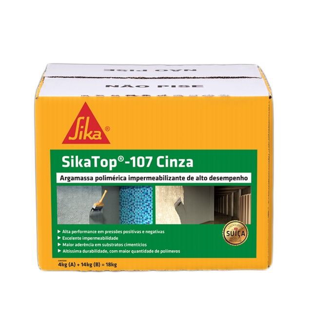 Revestimento Impermeabilizante Sika Top-107 Cinza 18kg Argamassa Polimérica de Alto Desempenho