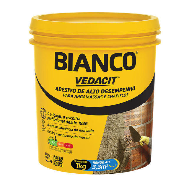 Bianco Adesivo de Alto Desempenho Para Argamassas E Chapiscos 900g Vedacit