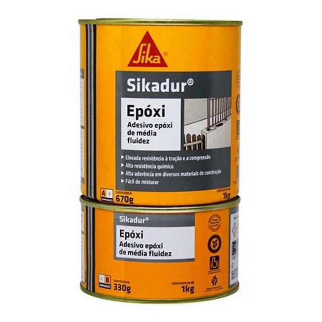 Sikadur Epóxi 1kg Adesivo Estrutural À Base de Epóxi Média Fluidez Sika