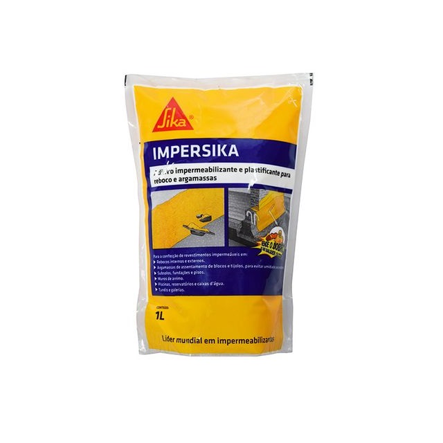 Aditivo Impersika 1l Impermeabilizante E Plastificante Para Rebocos E Argamassas Sika