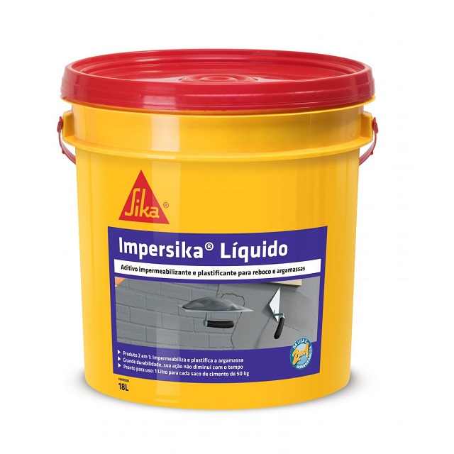 Aditivo Impersika 18l Impermeabilizante E Plastificante Para Rebocos E Argamassas Sika