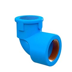 Joelho 90° Redução Bucha de Latão Roscável Pvc Azul 3/4x1/2
