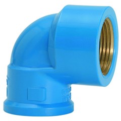 Joelho 90º Bucha de Latão Soldável Com Rosca Pvc Azul 20mmx1/2