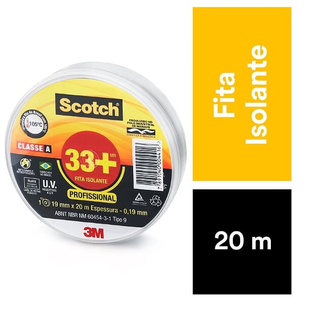 Fita Isolante 33+ 19mmx20m 3m