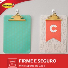 Gancho Adesivo Utensílios Command Design Pequeno Até 225g Com 3 Unid. H002224865 3m