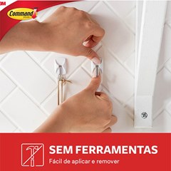 Gancho Adesivo Utensílios Command Design Pequeno Até 225g Com 3 Unid. H002224865 3m