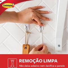 Gancho Adesivo Utensílios Command Design Pequeno Até 225g Com 3 Unid. H002224865 3m