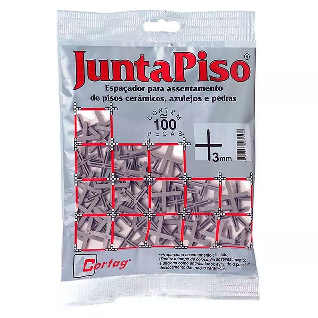 Espaçador Para Assentamento de Pisos Cerâmicos 3,0mm Com 100 Unidades 60510 Cortag