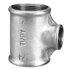 Tê de Redução Galvanizado Rosca Bsp 1.1/2x1.1/4