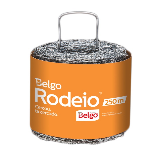 Arame Farpado Rodeio Diametro 1,6mm Ruptura 250kgf Rolo 250m  Belgo