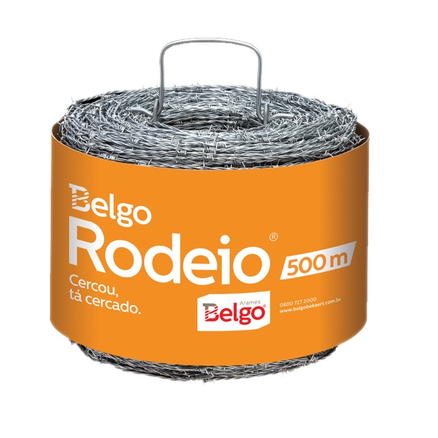 Arame Farpado Rodeio Diametro 1,6mm Ruptura 250kgf Rolo 500m  Belgo