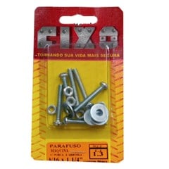 Parafuso Maquina Com Porca E Arruela 3/16x1,1/4 Com 06 Peças Lj 1.3 Fixo