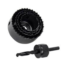 Kit de Serras Copo Aço Carbono 5 Peças(Suporte de Fixação+ Serras 32,38,44,E 54mm)9617085439 Skil