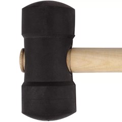 Martelo de Borracha Preto 80mm Com Cabo de Madeira 805004 Momfort