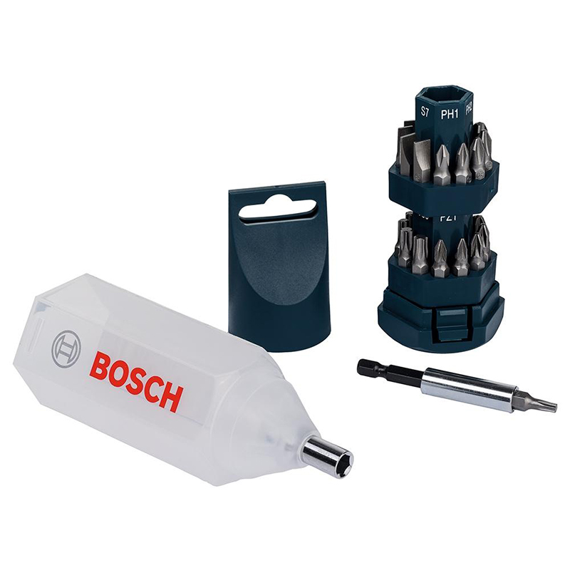 Bits de Torção (Fenda/Philips/Pozidriv/Torx) Jogo 25 Peças Para Furadeiras E Parafusadeiras 2607017404 Bosch