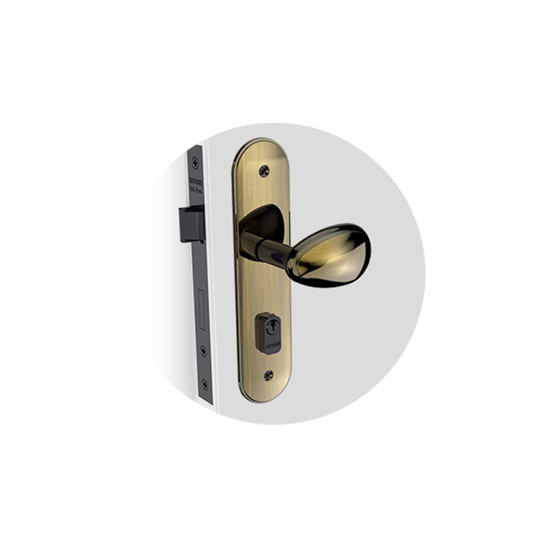 Fechadura Bora Externa Maçaneta Golf Espelho 43 Antique Brass 03001.0750.15 Soprano