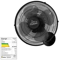 Ventilador Oscilante de Parede New Premium 50cm Preto Grade de Plástico 220v 170w Venti-Delta