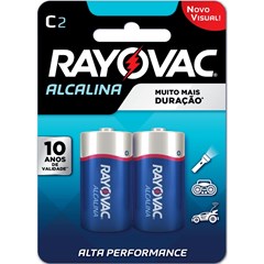 Pilha Média C 1,5v Alcalina Com 2 Unidades  20120 Rayovac