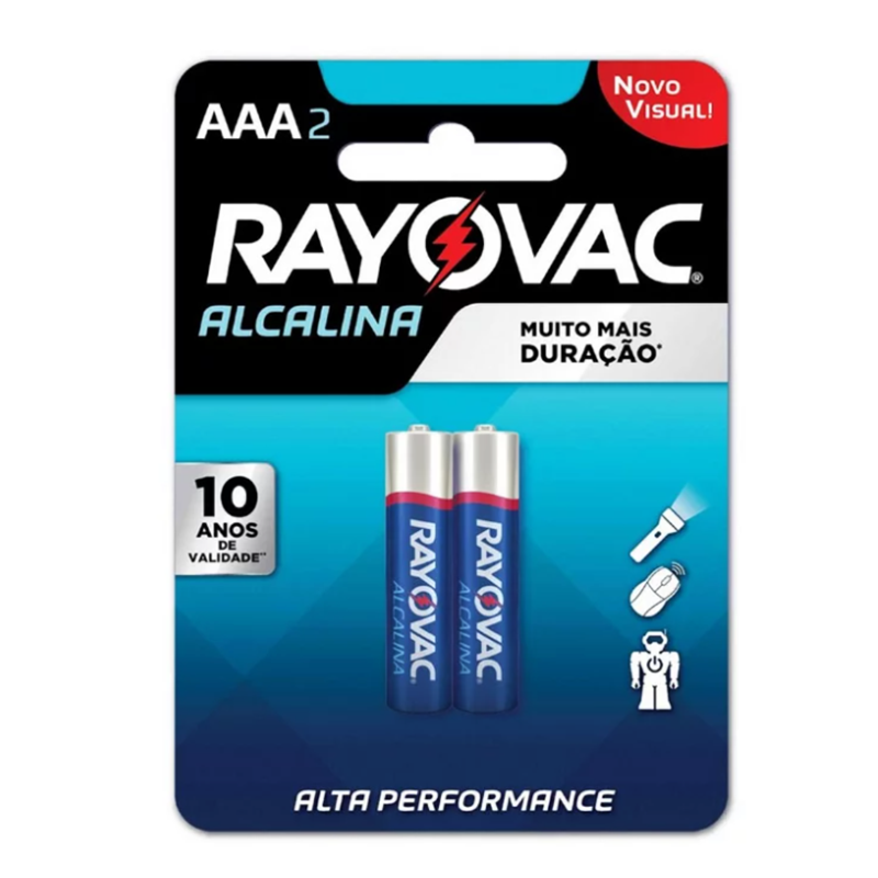 Pilha Palito Aaa 1,5v Alcalina C/2 20912 Rayovac