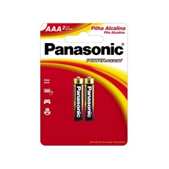 Pilha Palito Aaa 1,5v Alcalina Power Com 02 Unidades Lr03xab/2b Panasonic