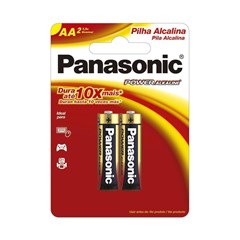 Pilha Pequena Aa 1,5v Alcalina Power Com 2 Unidades  Lr6xa8/2b Panasonic