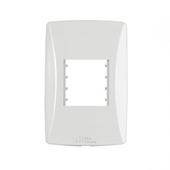 Placa 4x2 Com Suporte 2 Módulos Juntos Branca 82002 Petra Mec-Tronic