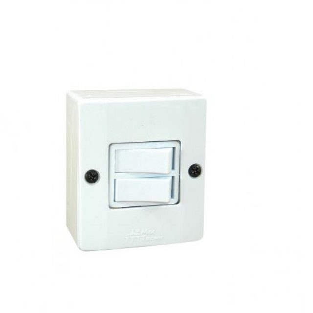 Interruptor 2 Secões Simples Sobrepor Branco 61003 Mec-Tronic