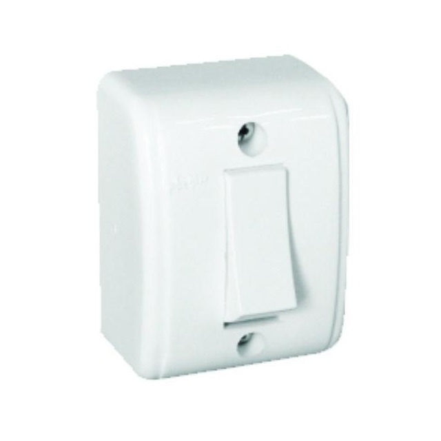 Interruptor 1 Seção Simples Sobrepor Branco 30089 Mec-Tronic