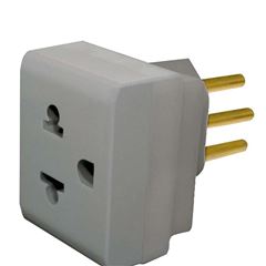 Plug Adaptador 2p+T Redondo Para 2p+T Universal (Chato E Redondo) 10a Cinza 690662 Pial