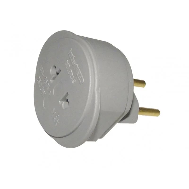 Plug Adaptador Universal 2p 10a Cinza 037804 Interneed