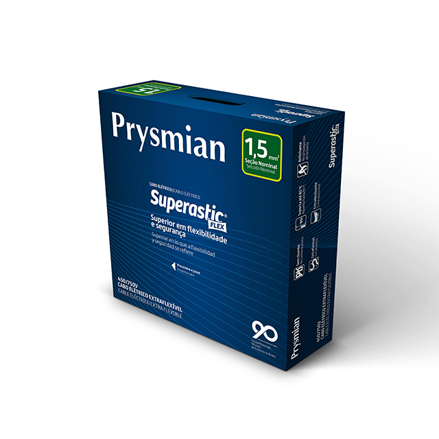 Cabo 1,5mm² 750v Superastic Flex Peça Com 100 Metros Preto Prysmian