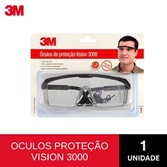 Óculos Proteção Vision 3000 Haste Regulavel Incolor 3m