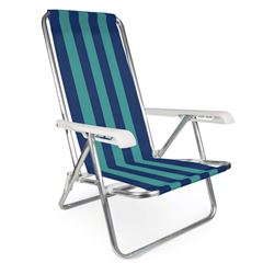 Cadeira Praia Dobrável Reclinável Alumínio/Polietileno Div. Cores 2103 Mor