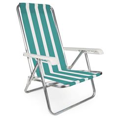 Cadeira Praia Dobrável Reclinável Alumínio/Polietileno Div. Cores 2103 Mor