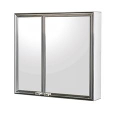 Armário Para Banheiro Sobrepor Cris-Branco Com Espelho 52,2x48,5cm Duas Portas Em Alumínio 1108 Crismetal